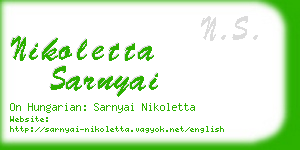 nikoletta sarnyai business card